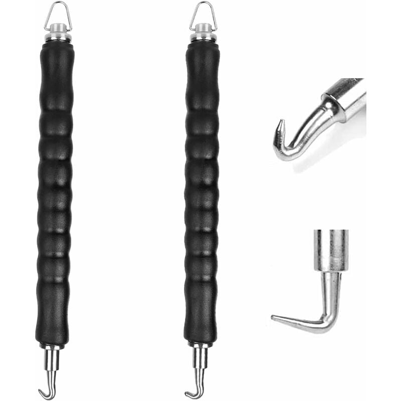 Aougo - 2PCS Torsadeuse de Torsion de Fil, Lieur Automatique Fil Fer pour Barre d'armatureen, Twister Crochet Droits et Torsadeuse de Fil Courbes
