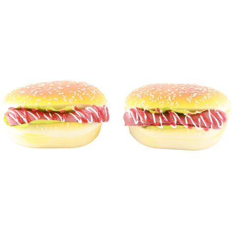 2pcs Toy Refrigerator Magnetic Stickers Bacon Burger and Ham Burger Magnetic Stickers