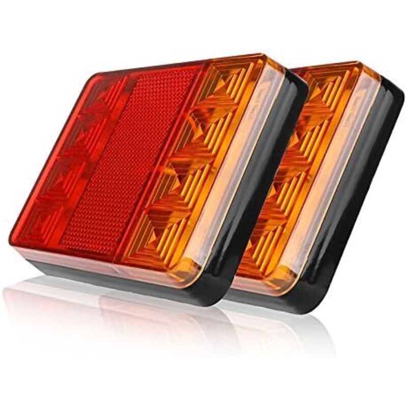 2Pcs Trailer Tail Lights, 8 led Car Truck Rear Lights Waterproof Warning Lights Taillights for Trailer Truck Boat dc 24V
