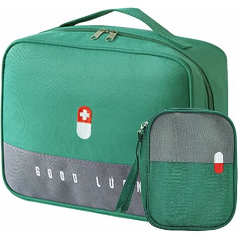 1PCS Trousse de Secours Voyage Portable Kit Mini Trousse de Secours Vide,  pour maison, sports, Camping (Gris)