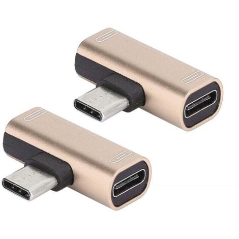 2pcs typec convertisseur distributeur double 2 en 1 Casque USB AUDIO chargeur adaptateur or (or)