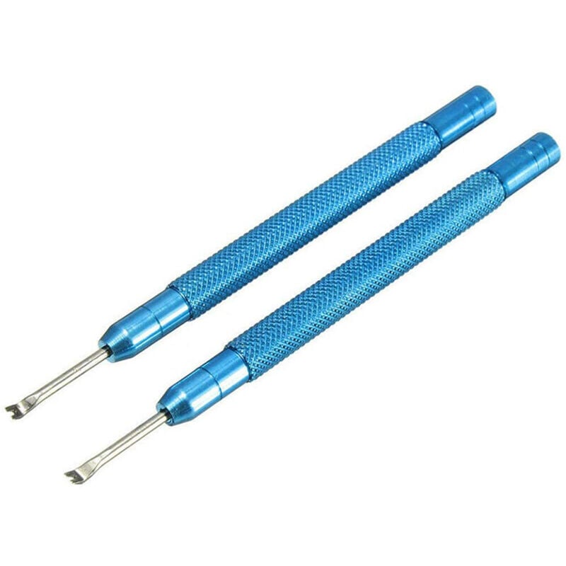 Image of 2Pcs Uhr Reparatur Tool Kit Hand Remover Manuelle Nadel Bar Ersatz Werkzeuge Zubehör Blau