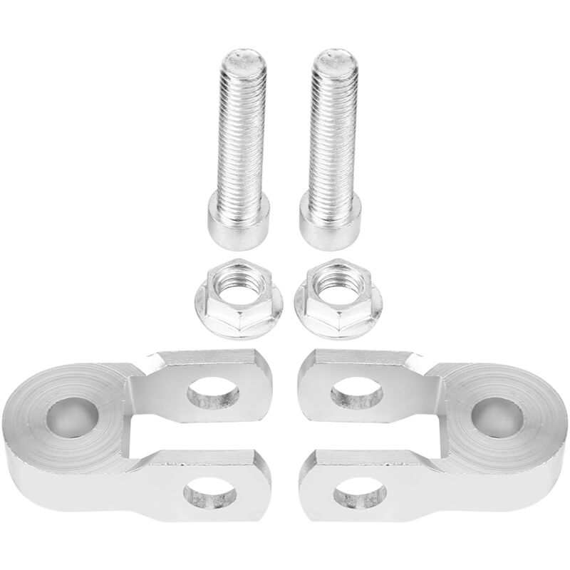Image of Kkmoon - 2pcs Universal Motorcycle Heck Stoßdämpfer Riserhöhe Verlängerung Silber mit Schraube