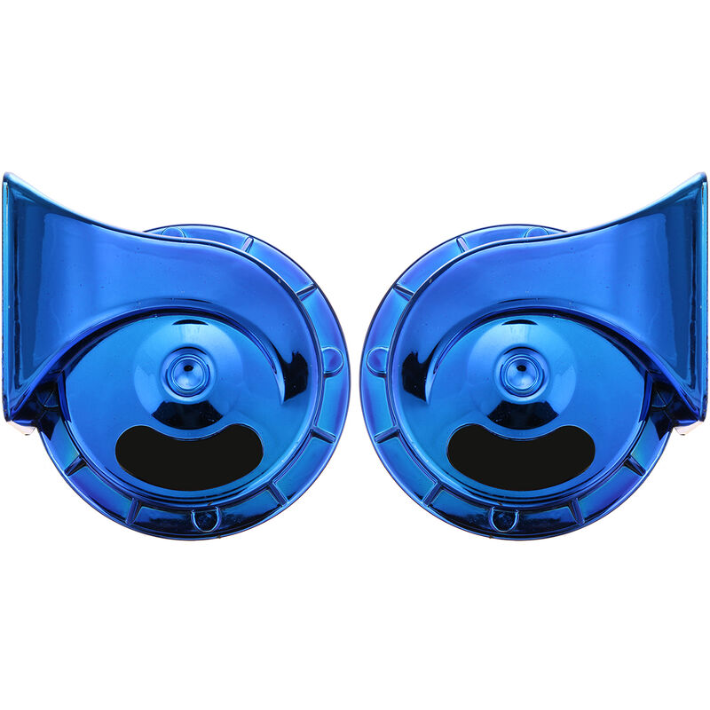 Image of 2pcs universale forte 350DB 12V elettrico corno di lumaca corno d'aria suono furioso per auto moto camion barca (s) (blu)
