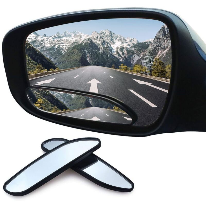 2Pcs Universel Grand Angle Convexe Vue Arrière Miroir De Tache Aveugle Pour Voiture, Miroirs D'angle Mort Pour Voitures