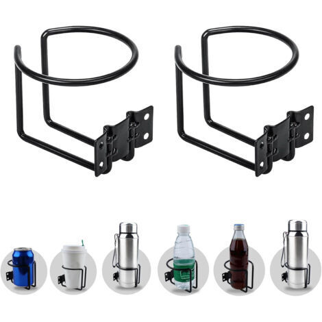 2PCS Universel Porte-gobelet, Porte-Gobelets De Voiture De Bateau, Porte-Gobelets pour Accueil Laverie Navire Yacht Caravane Tracteur Bars Bureau Noir