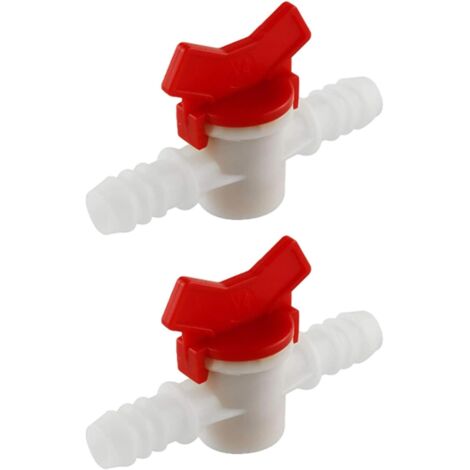 2PCS Valve à boisseau sphérique, 12 mm Barbelée, POM, Interrupteur d'arrêt, Contrôle de débit, Irrigation goutte à goutte