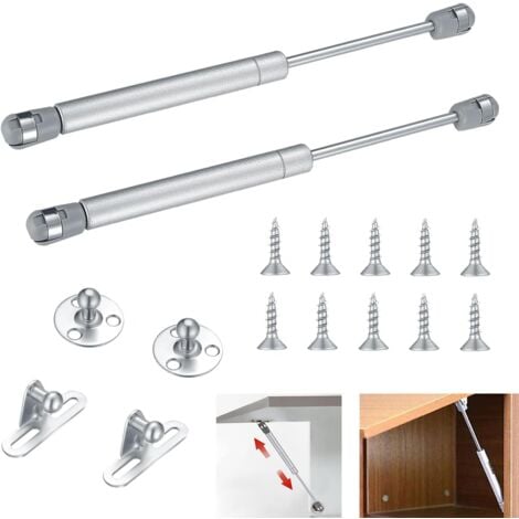 2PCS Vérins à Gaz Hydrauliques, hydraulique Ressort Amortisseurs à Gaz, 120N Amortisseurs à Gaz Bras Pneumatique, Vérins Meuble Hydraulique Ressort, pour Levage de Porte Armoire Meuble Cuisine