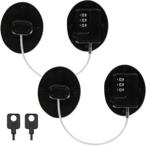 2Pcs Verrou de Réfrigérateur Avec Code,Cadenas Frigo,Bloque Porte Frigo,Serrure Frigo,Pour Réfrigérateur, Portes et Tiroirs,Fenêtres