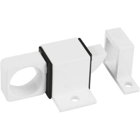 2pcs Verrou en applique pour fenêtres, loqueteau à douille avec gâche pour fermeture horizontale ou verticale, en aluminium finition en blanc