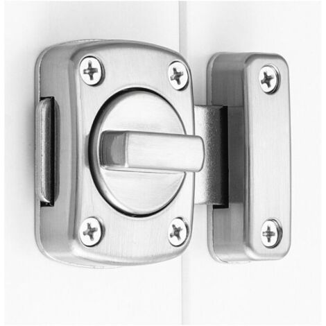 2pcs verrou pivotant loquet de porte loquet de sécurité serrure de porte coulissante (brossé)