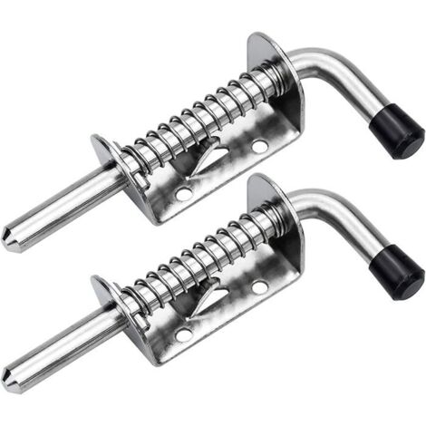 2Pcs Verrou Porte de Garage Loquet a Ressort Boulons à Ressort en Acier Loquets et Verrous De Portes 128mm
