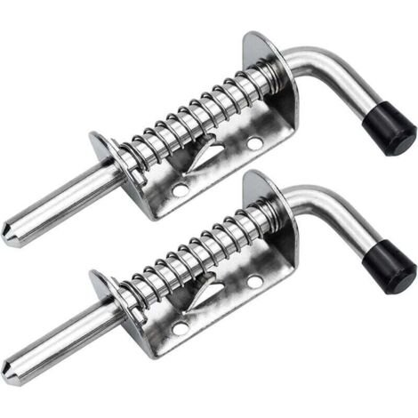 2Pcs Verrou Porte de Garage Targette Loquet a Ressort Boulons à Ressort en Acier Loquets et Verrous De Portes 127mm Pour Porte De Garage Abri De Jardin