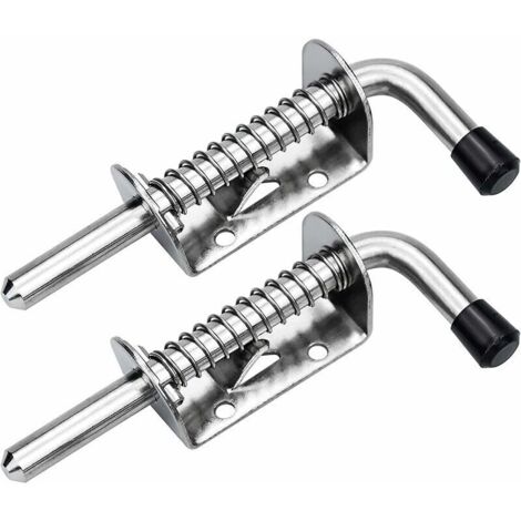2Pcs Verrou Porte de Garage Targette Loquet a Ressort Boulons à Ressort en Acier Loquets et Verrous De Portes 128mm Pour Porte De Garage Abri De Jardin,T-Audace