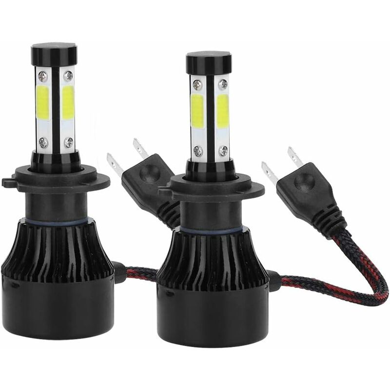 2pcs véhicule X7-COB 6500K H7 led Phare Auto Car Lampe ampoule en aluminium abs