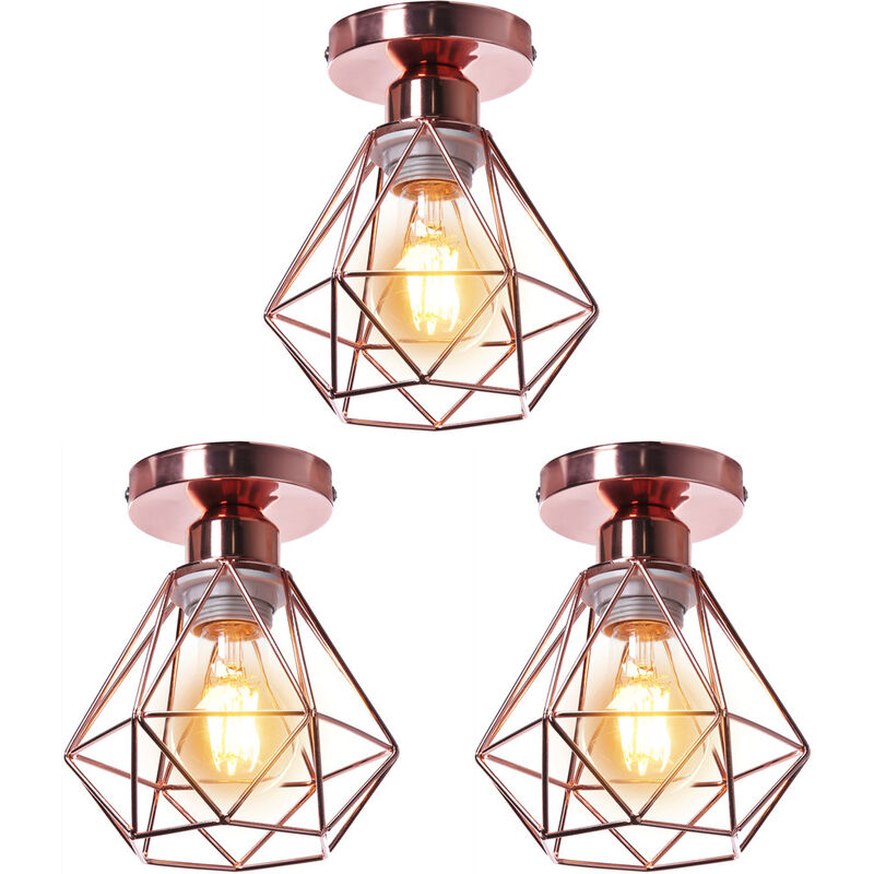 3Pcs Lampada da Soffitto Moderno Ferro Battuto