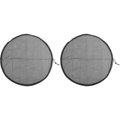 2PCS Water Collection Mesh Cover Black Netting Screen Drawstring 37in Prevents Bugs Tank Protector for Rain Buckets Garden
