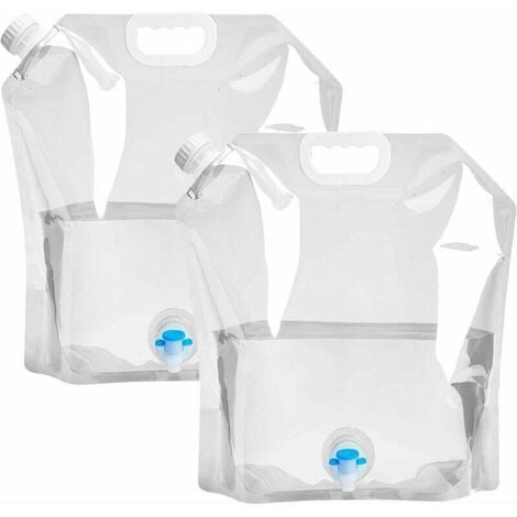 2pcs Water Tank Foldable Water Bag PE Water Container Folding Water Storage Bag Water Pouch 10L Large Capacity Drinking Water Cans, Portable Car Hydration Bags With R