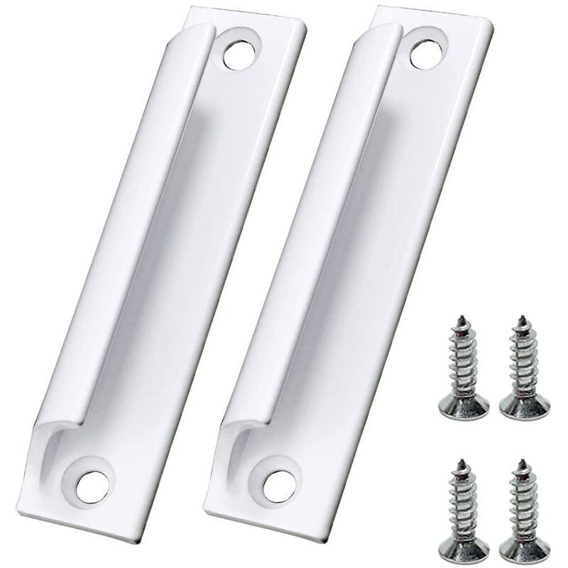 Cyslmuk - 2Pcs White Sliding Door Handle Aluminum Alloy Furniture Handle Window Handle with Screws