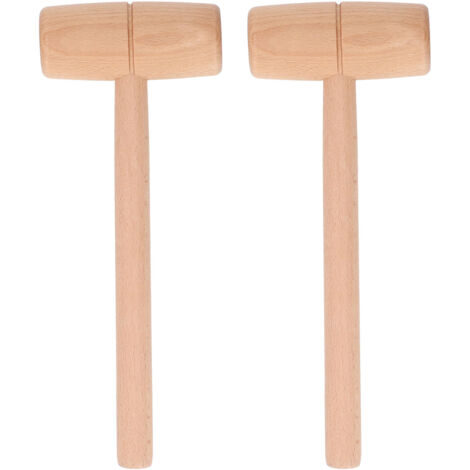 2Pcs Wood Hammer Inset Joint Multi Purpose Wooden Mallet for Factories Furniture Installation Carving Seafood Cracking Small