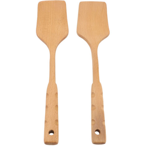 2PCS Wooden Spatula for Cooking Wood Spatula Turner Kitchen Utensils for Non Stick Cookware