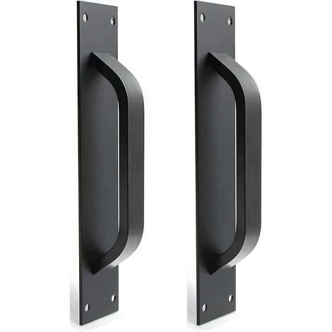 GOTRAYS 2pcs Zinc Alloy Barn Door Handle - Sliding Door Handles For Fire Door, Cabinet Door Handles (black)