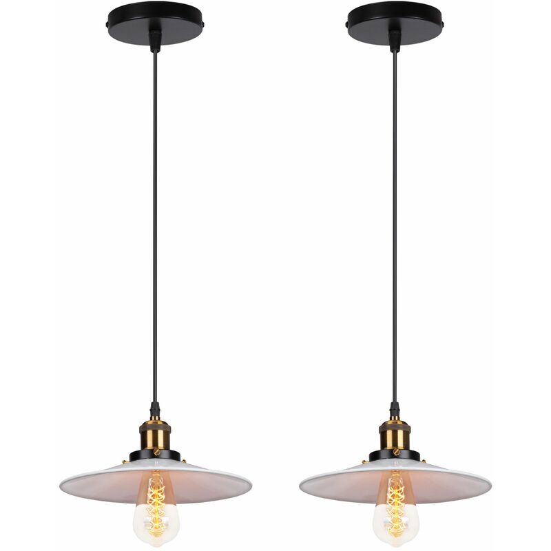 

(2PCS)Lámparas de Colgar Retro Lámparas de Colgar Antigua Colgante de Luz Sencillo Industrial Ø22CM Lámpara de Techo Vintage Pantalla de Lámpara de