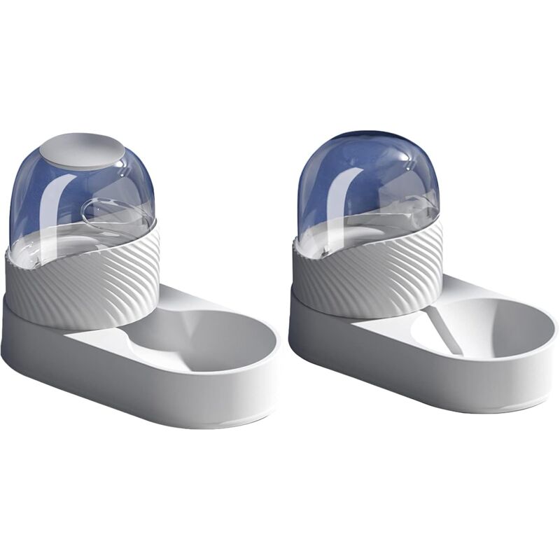 2Pièces Distributeur Croquettes et Eau Automatique pour Chat Chien, Ensemble 2 en 1 Mangeoirs et Abreuvoirs pour Animaux Domestiques Capacité 2L