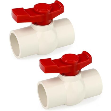 2pièces 32MM PVC robinet à tournant sphérique interrupteur d’arrêt pour piscine,Valve de contrôle de PVC