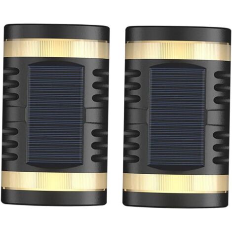 2pièces Applique Solaire Murale Extérieure Étanche Lot De Lampes De Jardin