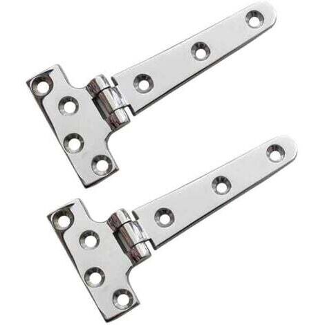 2pièces Charnières De Porte Marines Acier Inoxydable Forme De t Lot pour Meubles De Bateau Et Yacht(100 x 54mm)