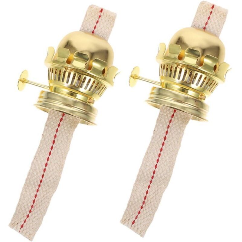 2pièces Lampe à Pétrole avec Brûleur Et Mèches De Remplacement Style Rétro pour Lampes à Huile Pétrole