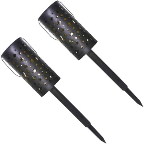 2pièces Lampe De Jardin Solaire Décorative Fer Forgé De Lampes à Projection