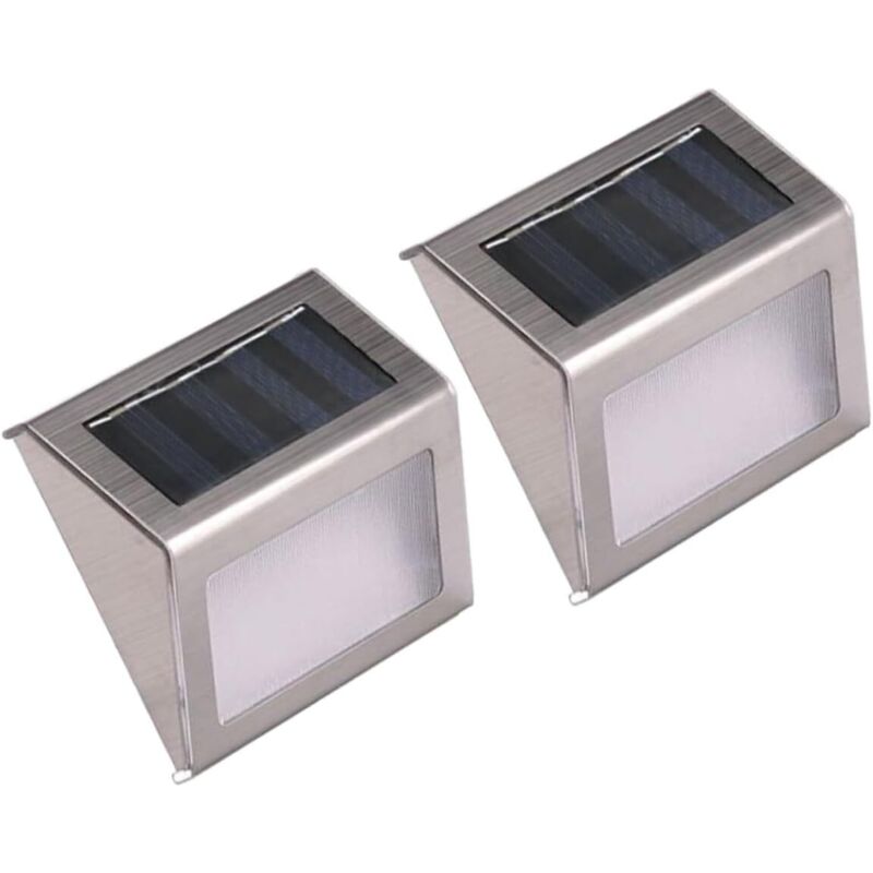2pièces Lampe Solaire De Jardin Leds Éclairage Escalier Extérieur Lumières