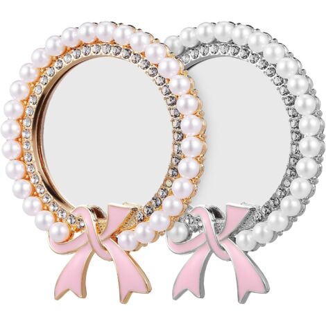 2pièces Miroirs De Poche Miroirs Ronds Compactes pour Maquillage Accessoires De Décoration DIY pour Voyage Et Beauté