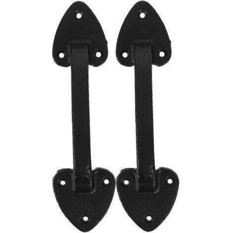 2pièces Poignée De Porte Fonte Noire Pour Portail Bois Porte De Garage Placard Lot De Poignées De Robustes Et Longues