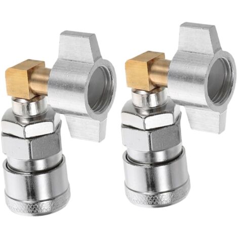 2pièces Raccords pour Compresseur Air Vannes de Déconnexion Rapide Accessoires Poids Lourds avec Coude Outils Pneumatiques Nettoyage Industriel -