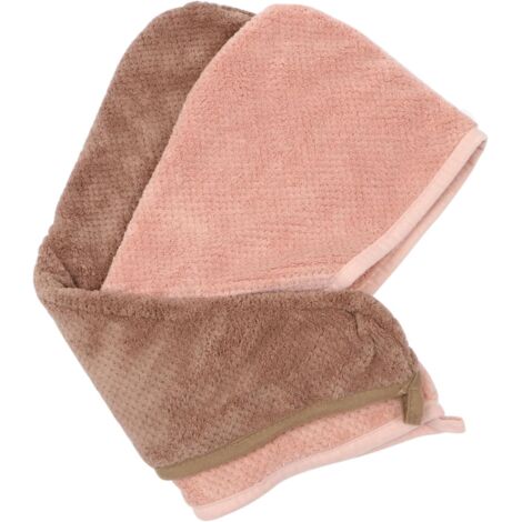 2pièces Serviette De Séchage Microfibre Ultra-absorbante pour Cheveux Lot de Rose Et Bonnet De Bain Pratique pour Et Doux