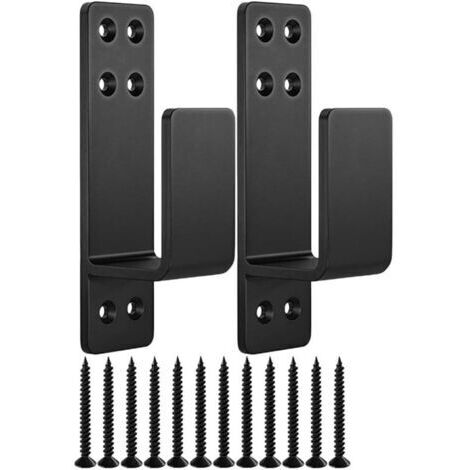 2pièces Support De Sécurité Pour Porte Support De Barre u Pour Fixation De Barricade Accessoire De Quincaillerie Pour Portes Et Systèmes De Sécurisation