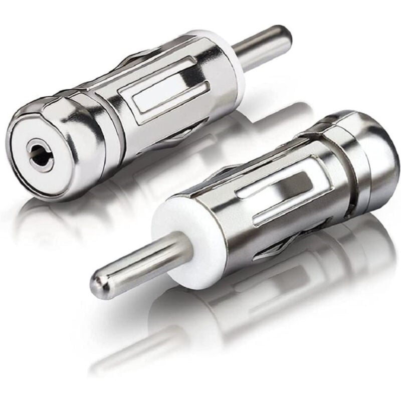 Image of Trade Shop - 2PZ ADATTATORE ANTENNA AUTORADIO AUTO UNIVERSAL CONNETTOR PRESA ISO SPINA DIN -