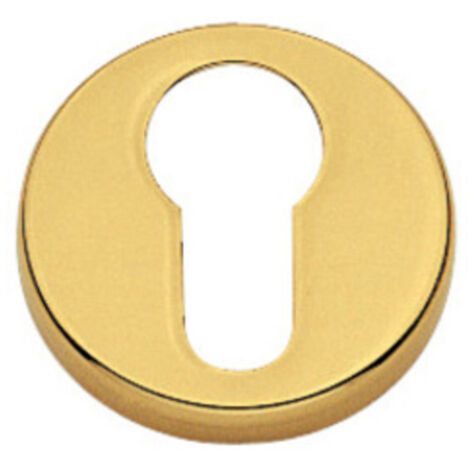 2PZ BOCCHETTA IN OTTONE PER PORTE FINITURA ORO LUCIDO CON COPRIVITI 45MM