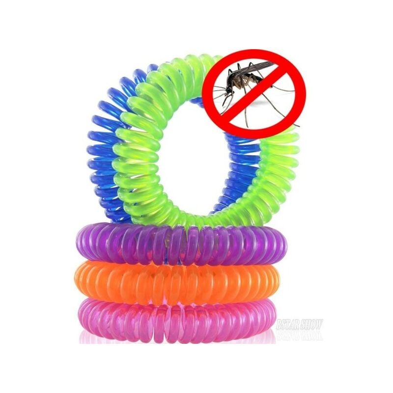 Trade Shop Traesio - 2pcs. Bracelet Spirale Citronnelle élastique Anti-moustique
