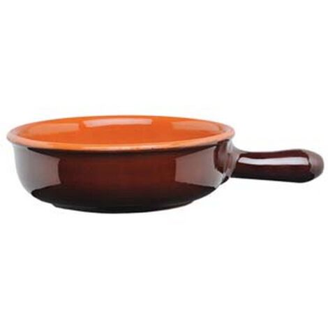 2PZ casseruola in terracotta  alto 1 manico bicolore  - cm.24