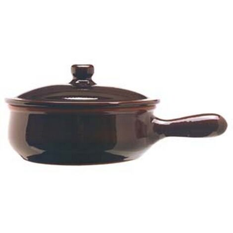2PZ casseruola in terracotta brunella con coperchio - cm.25