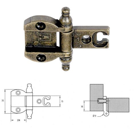2PZ CERNIERA PER MOBILI 'A0055' oro