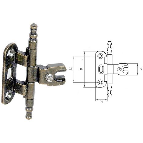2PZ CERNIERA PER MOBILI 'A0058' bronzata