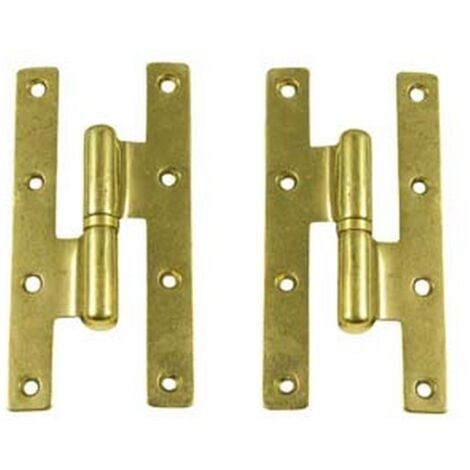 2PZ CERNIERE PAUMELLES IN OTTONE LUCIDO - MM.60X120H. DX