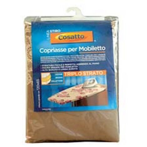 2PZ COPRIASSE PER MOBILETTO STIRO TRIPLO STRATO CON MOLLETTONE - cm.120x65