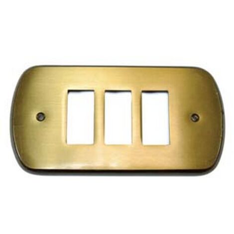 2PZ COPRINTERRUTTORI CRISTINA 3 POSTI IN OTTONE BRONZATO - in ottone bronzato