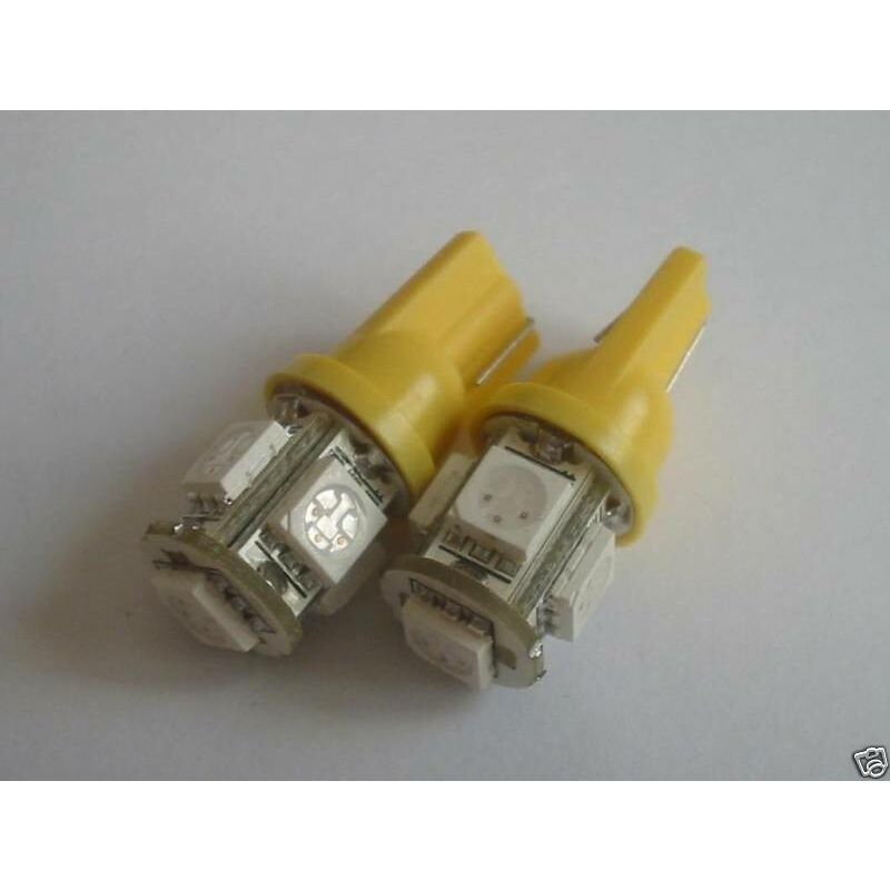 Aftertech - 2pz lampadine 5 led ambra per luci